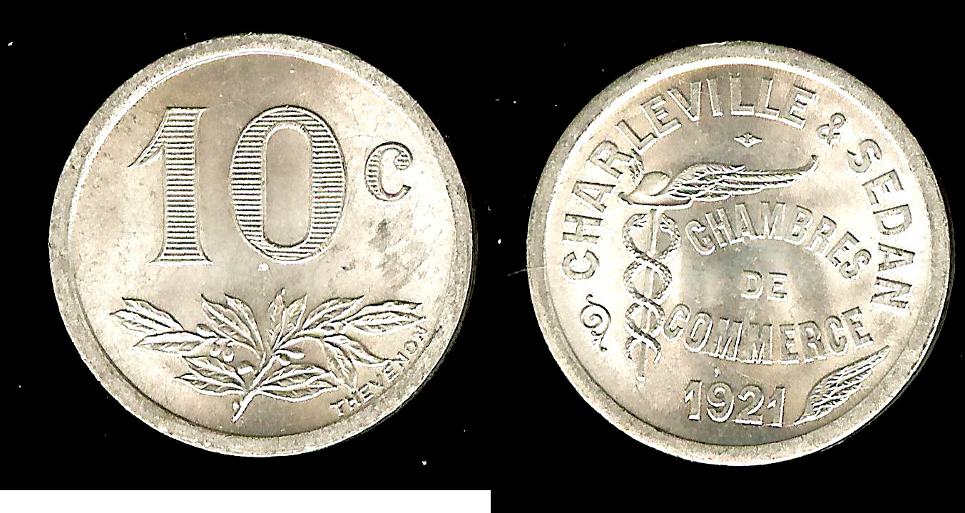 Charlesville-Sedan  CDC 10 centimes 1921 Unc+